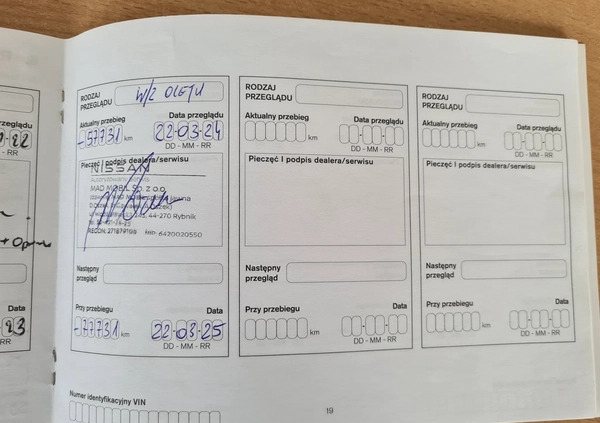Nissan Qashqai cena 66900 przebieg: 57700, rok produkcji 2016 z Rybnik małe 121